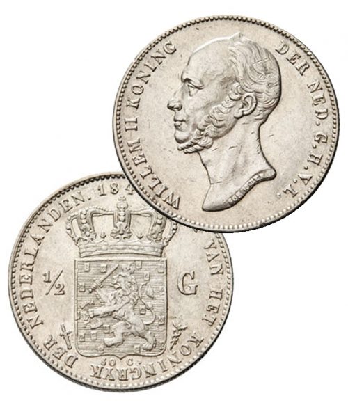 Nederland / 1848 / 0.50 Gulden / Fr / Zilver 0.945