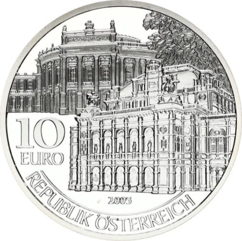 Euromunten / Oostenrijk / 2005 / Km 3125 / 10 Euro / Proof / Von Burg Und Oper / Zilver 0.925 - Afbeelding 2