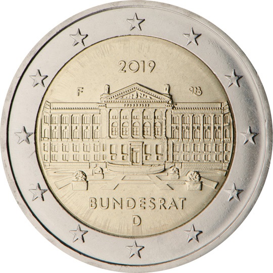 bezorgdheid verdwijnen Sluier Euromunten / Duitsland / 2019 / Bundesrat / D / 2 Euro / Unc - Hansmunt