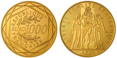 Euromunten France Frankrijk Euro Proof Gold Coin Tour De France Hansmunt