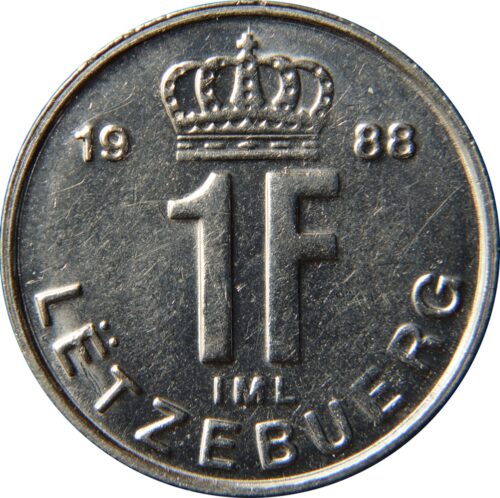 Worldcoins / Km 063 / Luxemburg / 1 Franc / 1990 / Zf - Afbeelding 2