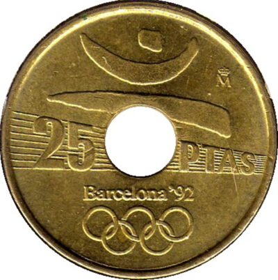 Worldcoins / Km 0850 / Spain / Spanje / 25 Pesetas / 1990 / Unc
