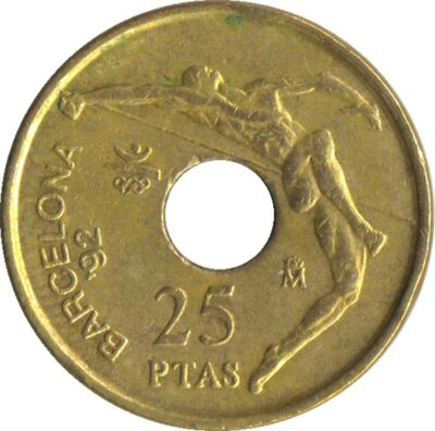 Worldcoins / Km 0851 / Spain / Spanje / 25 Pesetas / 1990 / Unc