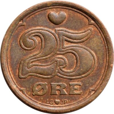 Worldcoins / Km 868.1 / Danmark / Denemarken / 25 Ore / 1998 / Unc