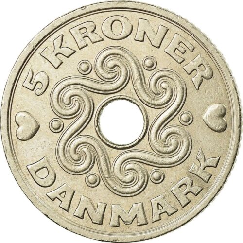 Worldcoins / Danmark / Denemarken / 5 Kroner / 1990 / Unc / Km 869.1 - Afbeelding 2