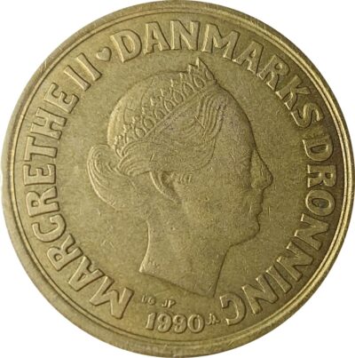 Worldcoins / Km 871 / Denmark / Denemarken / 20 Kroner / 1990 / Unc