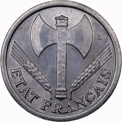 Worldcoins / Km 0904.1 / France / Frankrijk / 2 Francs / 1943 / Unc