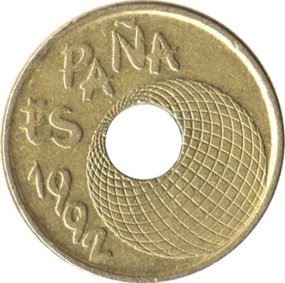 Worldcoins / Km 0905 / Spain / Spanje / 25 Pesetas / 1992 / Unc