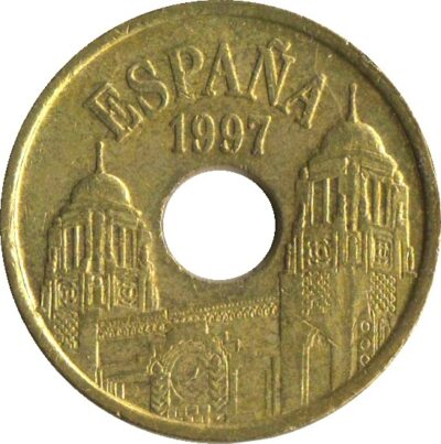 Worldcoins / Km 0983 / Spain / Spanje / 25 Pesetas / 1997 / Unc