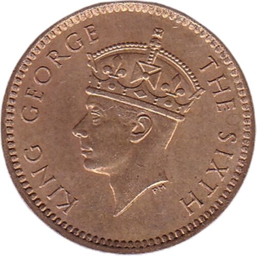 Worldcoins / Km 025 / Mauritius / 1949 / 1 Cent / Unc