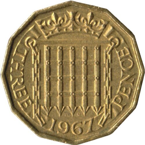 Worldcoins / Km 0900 / Great Britain / Groot-Brittannie / 3 Pence / 1970 / Unc