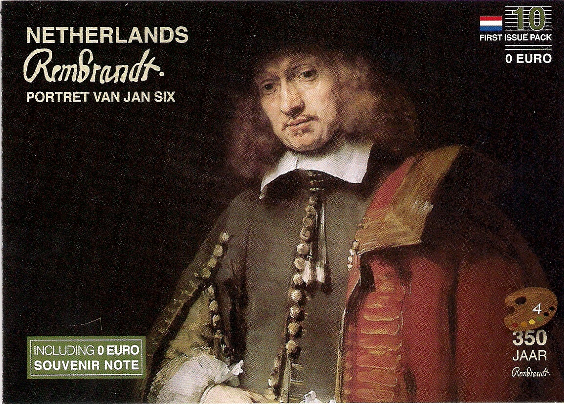 Euro Biljetten First Day Issue Netherlands Rembrandt Portret Van Jan Six