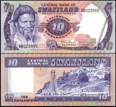 bankbiljetten / 010c / Swaziland / 10 Emalangeni / 1985 / Unc