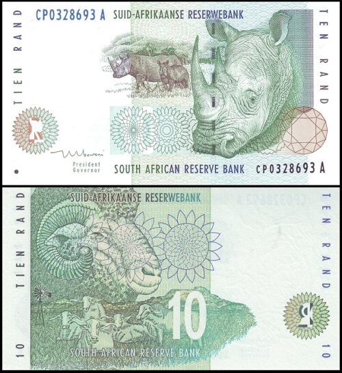 bankbiljetten / 123b / South Africa / Zuid Afika / 10 Rand / 1999 / Unc