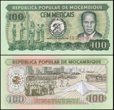 bankbiljetten / 126 / Mozambique / 100 Meticais / 1980 / Unc