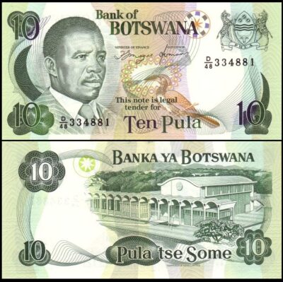 bankbiljetten / 012a / Botswana / 10 Pula / 1992 / Unc