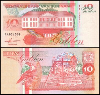 bankbiljetten / 137a / Surinam / Suriname / 10 Gulden / 1991 / Unc
