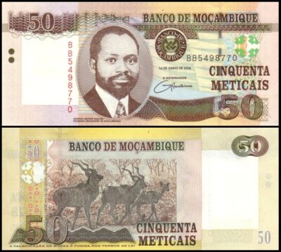 bankbiljetten / 144a / Mozambique / 50 Meticais / 2006 / Unc