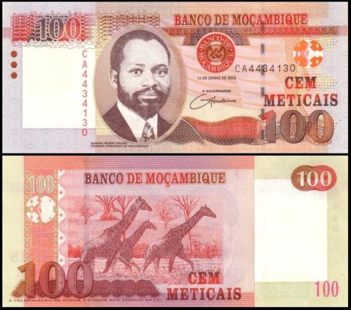 bankbiljetten / 145a / Mozambique / 100 Meticais / 2006 / Unc