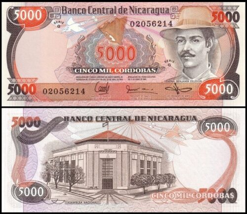 bankbiljetten / 146 / Nicaragua / 5000 Cordobas / 1985 / Unc