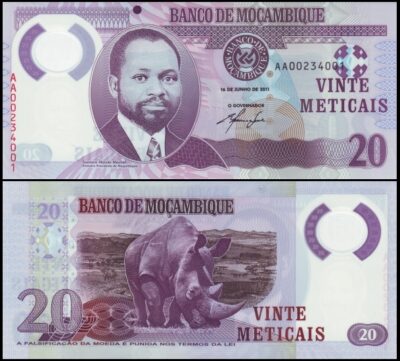 bankbiljetten / 149a / Mozambique / 20 Meticais / 2011 / Unc / Polymar