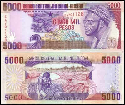 bankbiljetten / 014a / Guinea-Bissau / 5000 Pesos / 1990 / Unc