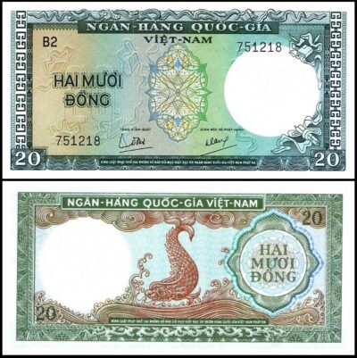 bankbiljetten / 016a / South Vietnam / Zuid Vietnam / 20 Dong / 1964 / Unc
