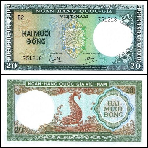 bankbiljetten / 016a / South Vietnam / Zuid Vietnam / 20 Dong / 1964 / Unc