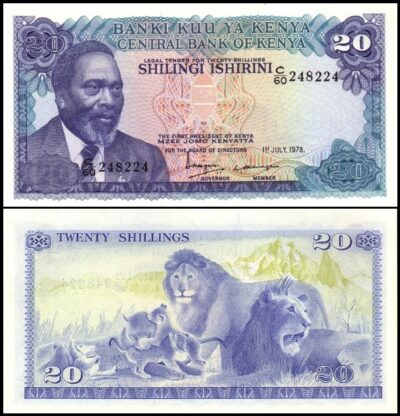 bankbiljetten / 017 / Kenya / Kenia / 20 Shillings / 1978 / Unc