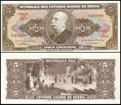 bankbiljetten / 176c / Brazil / Brazilie / 5 Cruzeiros / 1962-64 / Unc