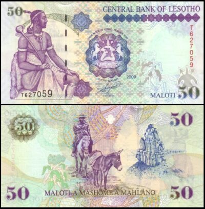 bankbiljetten / 017e / Lesotho / 50 Maloti / 2009 / Unc