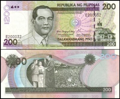 bankbiljetten / 195a / Philippines / Filipijnen / 200 Piso / 2002 / Unc