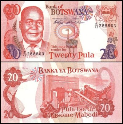 bankbiljetten / 021a / Botswana / 20 Pula / 1999 / Unc
