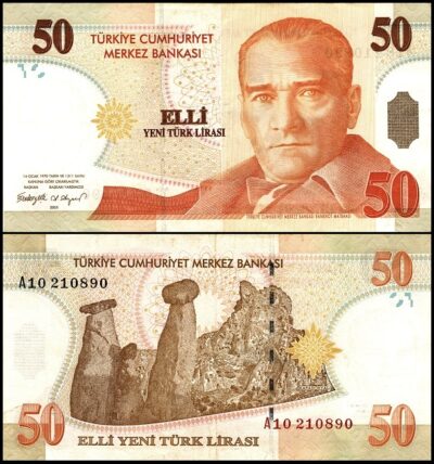 Bankbiljetten / 220 / Turkey / Turkije / 50 Lira / 2005 / Unc