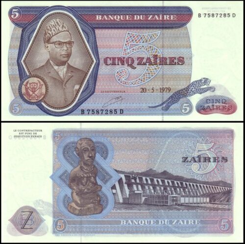 bankbiljetten / 022a / Zaire / 5 Zaires / 1979 / Unc