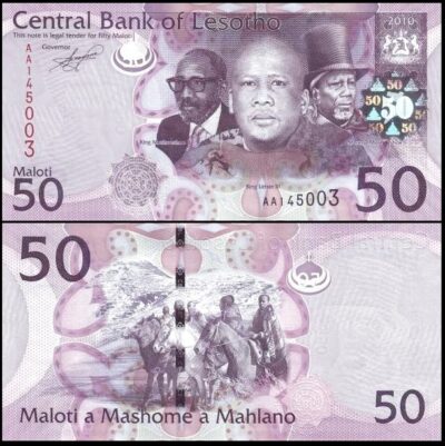bankbiljetten / 023a / Lesotho / 50 Maloti / 2010 / Unc