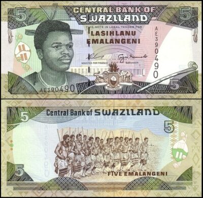 bankbiljetten / 023a / Swaziland / 5 Emalangeni / ND / Unc