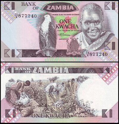bankbiljetten / 023b / Zambia / 1 Kwacha / 1986-88 / Unc
