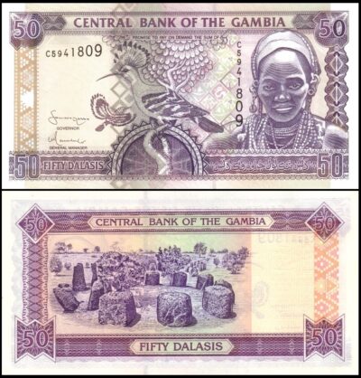 bankbiljetten / 023c / Gambia / 50 Dalasis / 2001 / Unc /