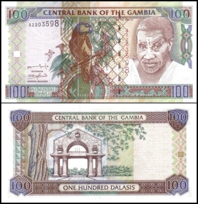 bankbiljetten / 024a / Gambia / 100 Dalasis / 2001 / Unc
