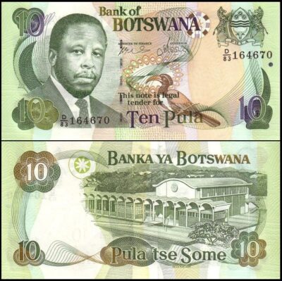 bankbiljetten / 024a / Botswana / 10 Pula / 2002 / Unc