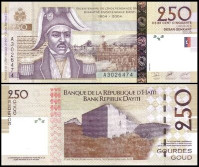 bankbiljetten / 276a / Haiti / 250 Gourdes / 2004 / Unc