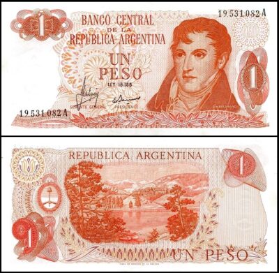 bankbiljetten / 287(1) / Argentina / Argentinie / 1 Peso / 1974 / Unc