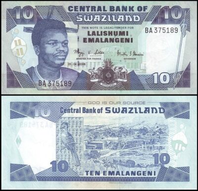 bankbiljetten / 029c / Swaziland / 10 Emalangeni / 2006 / Unc