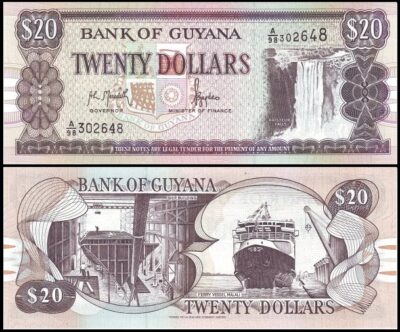 bankbiljetten / 030a / Guyana / 20 Dollars / 1996 / Unc