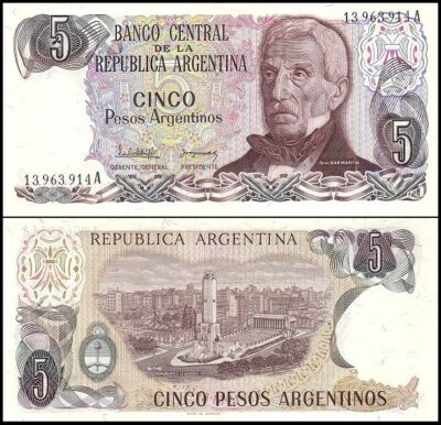bankbiljetten / 312a(1) / Argentina / Argentinie / 5 Pesos / ND / Unc