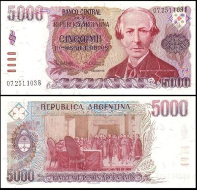 bankbiljetten / 318a / Argentina / Argentinie / 5000 Pesos / 1984-85 / Unc
