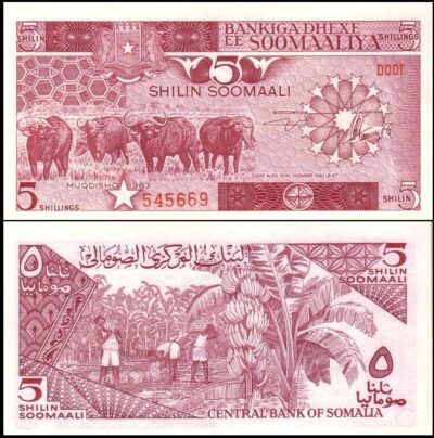 bankbiljetten / 031a / Somalia / Somalie / 5 Shilings / 1983 / Unc