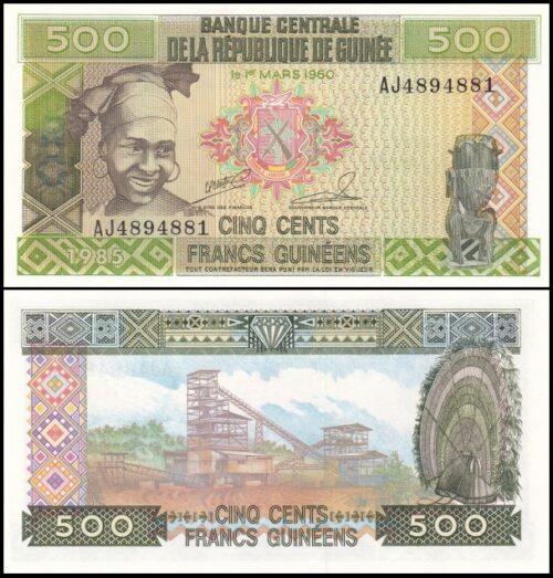 bankbiljetten / 031a(2) / Guinea / Guinee / 500 Francs / 1985 / Unc