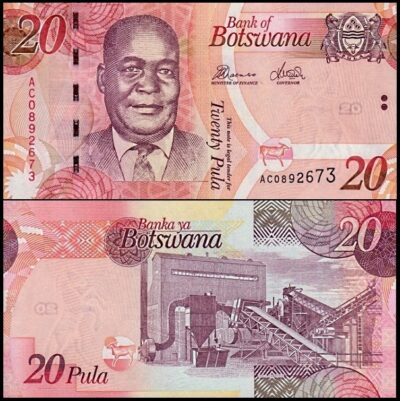 bankbiljetten / 031c / Botswana / 20 Pula / 2012 / Unc